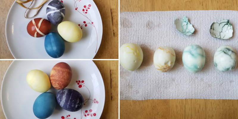 Striped, Solid, Marbled Natural-Dyed Eggs